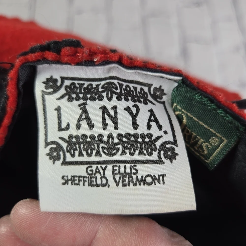Vtg Lanya Vermont Orvis wool folk ethnic backpack purse rare htf